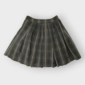 Zara Basic Womens Large Pleated Skirt | Black White | Plaid | Check